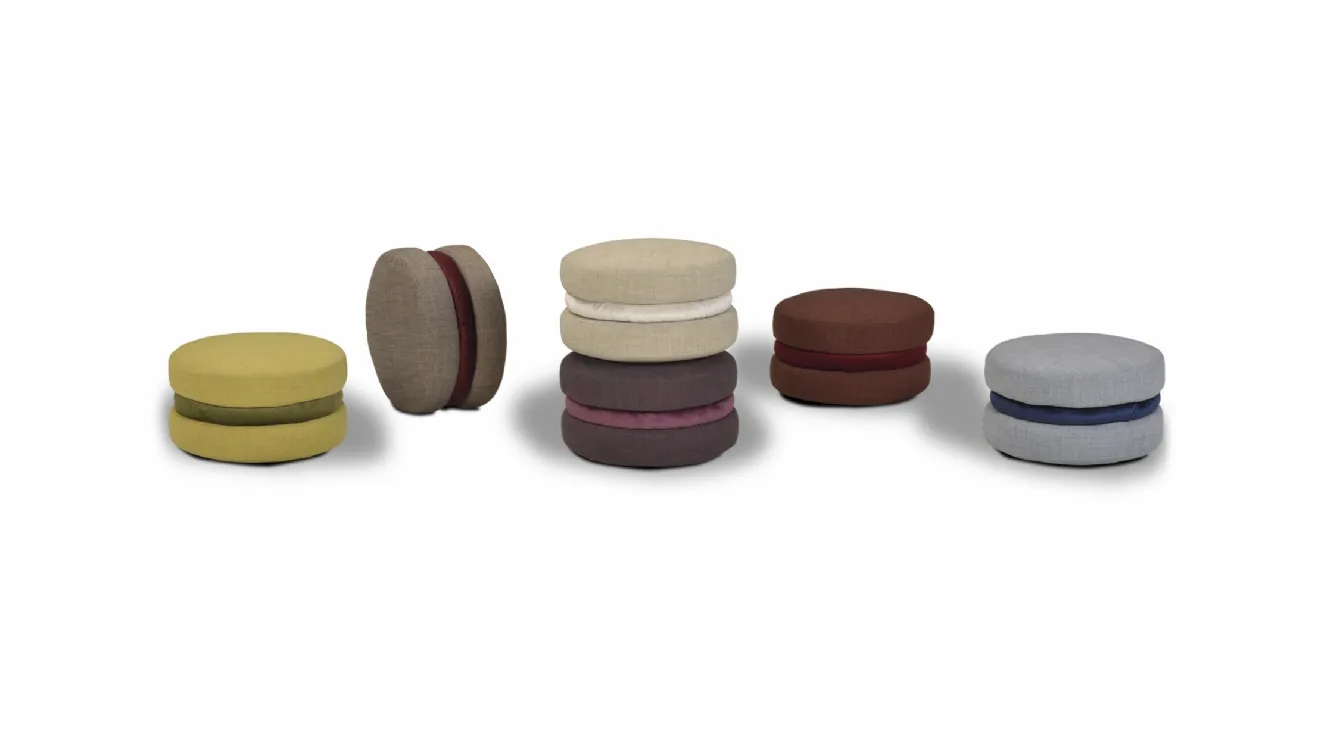 Pouf di design in tessuto Macarons di Calia