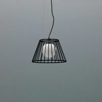 Lampada a sospensione Cage in metallo Nero di Stones