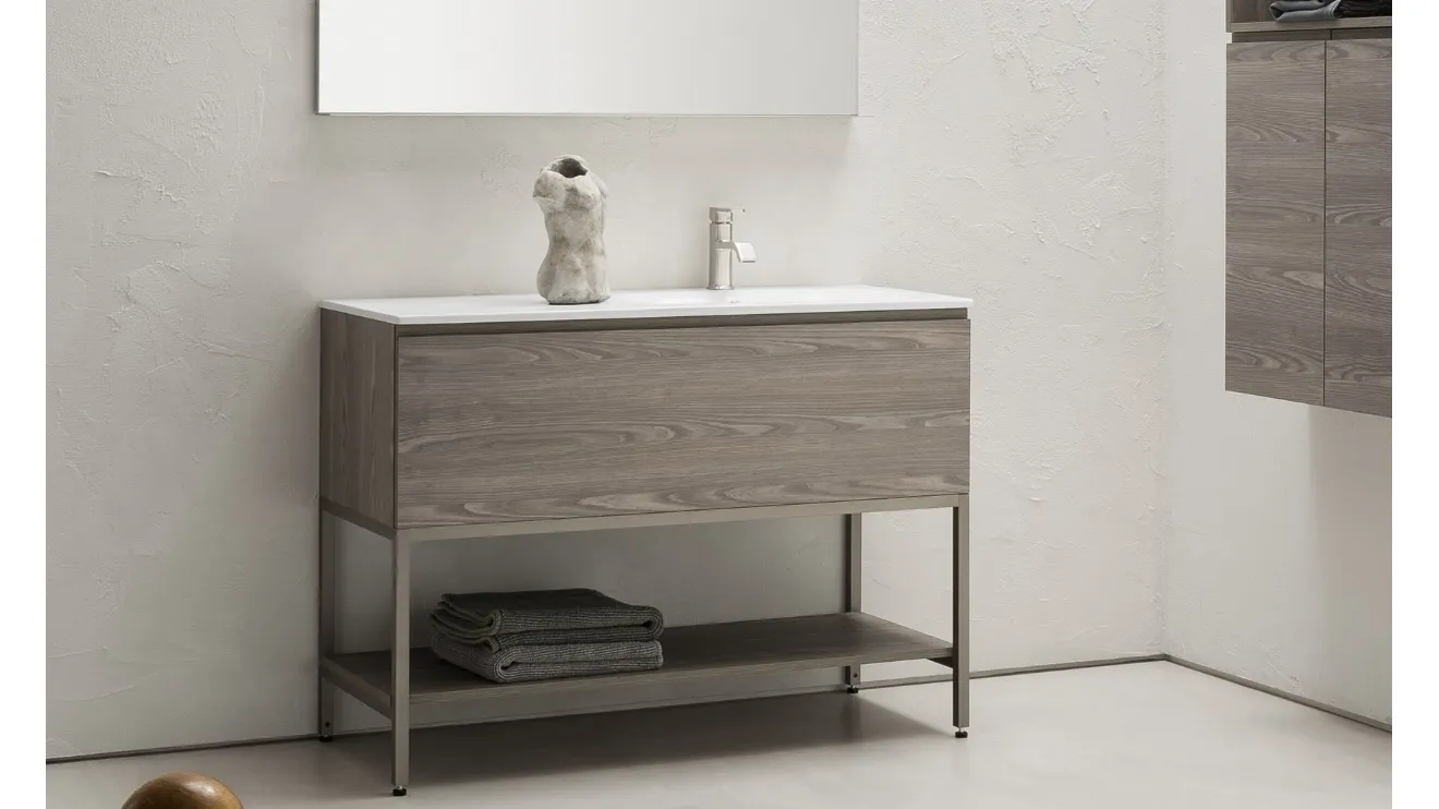 Mobile Bagno da appoggio in melaminico effetto legno B-GO BG003 di Compab