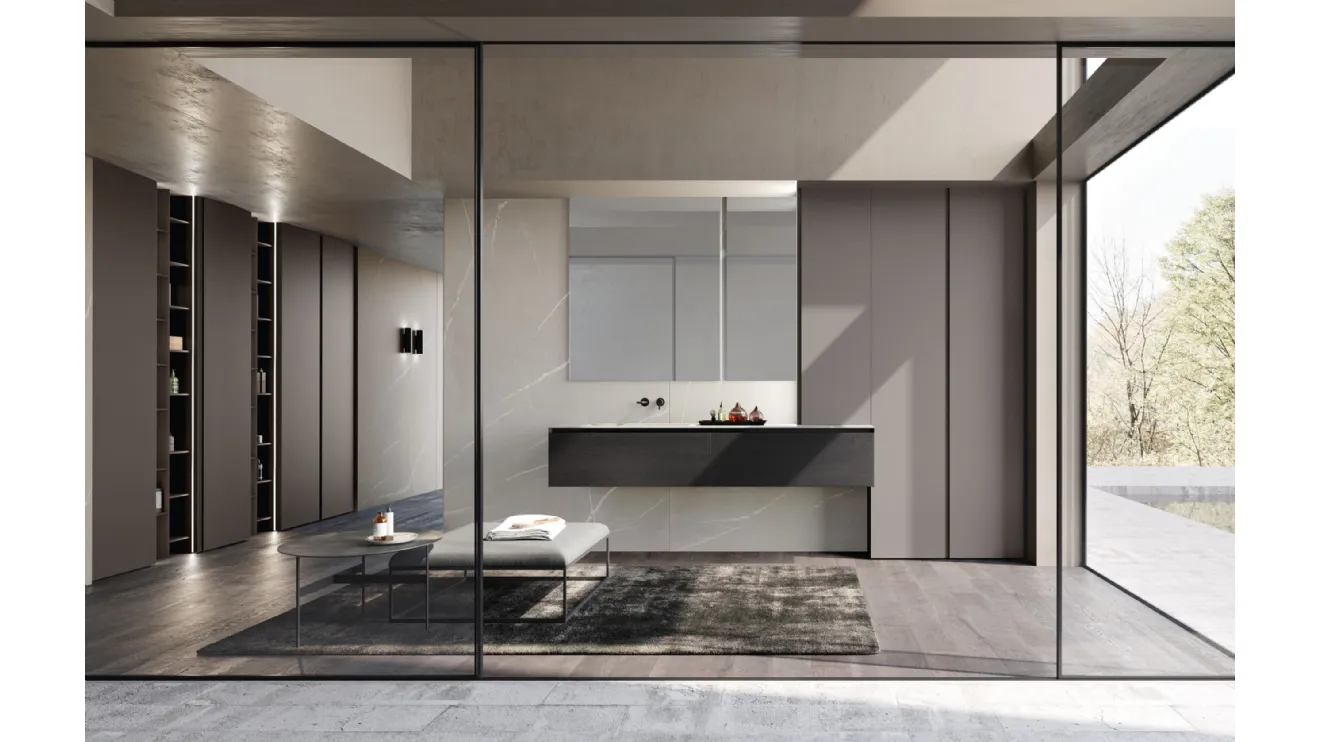 Mobile da Bagno M3 System 307 in rovere nero impiallacciato di Baxar