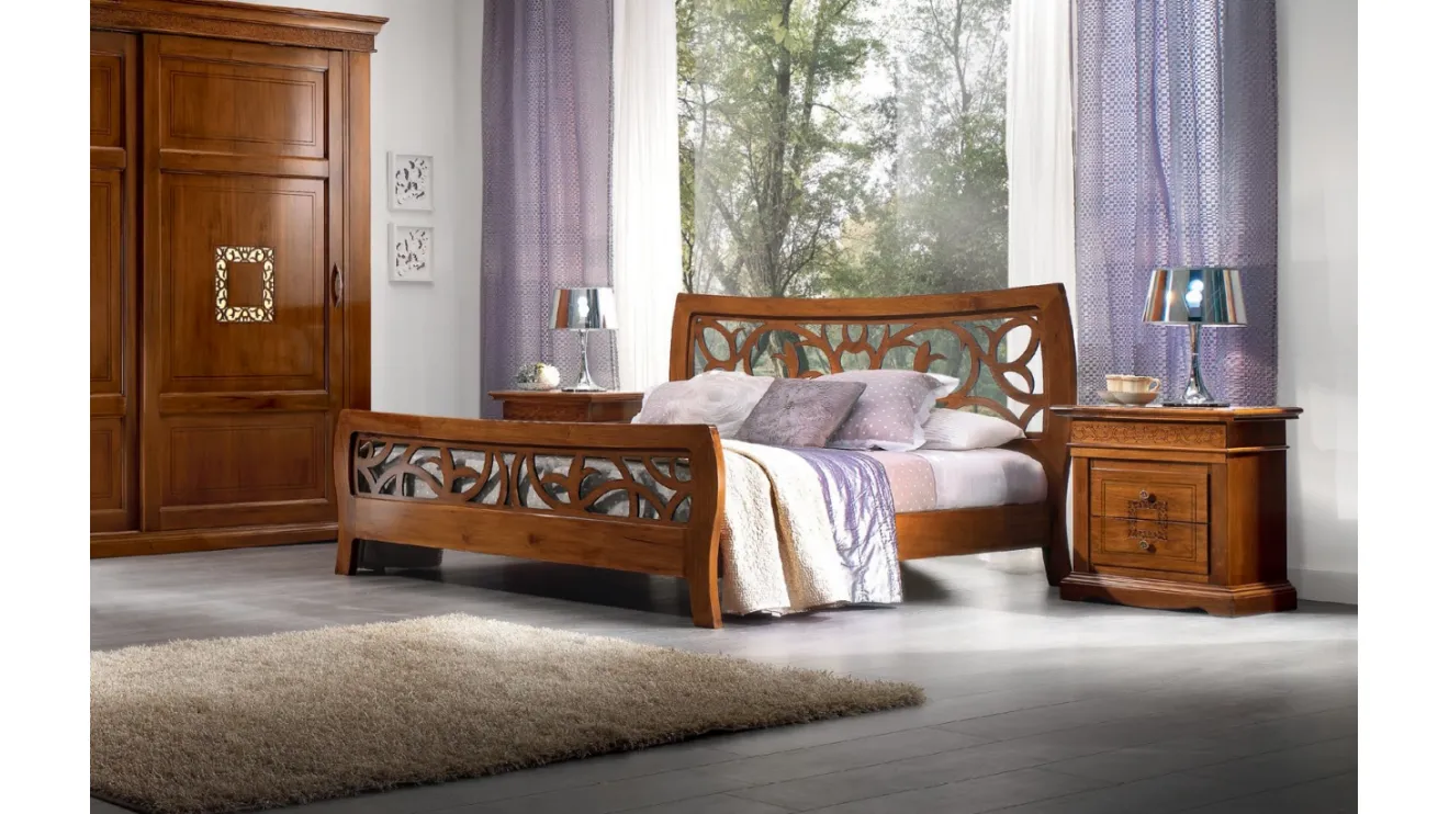 Letto Bernini FMG225 in legno traforato di Betamobili