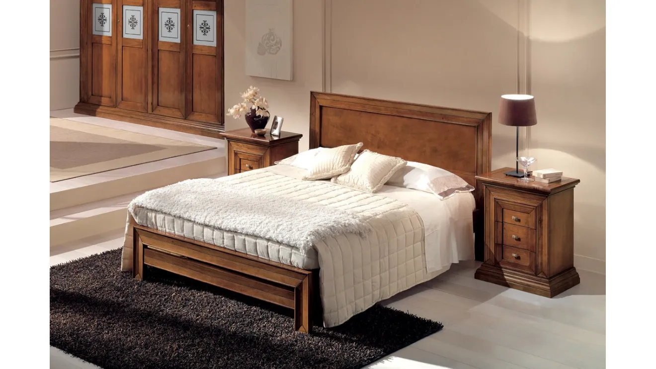 Letto Michelangelo FMG024-L in legno con testiera di Betamobili