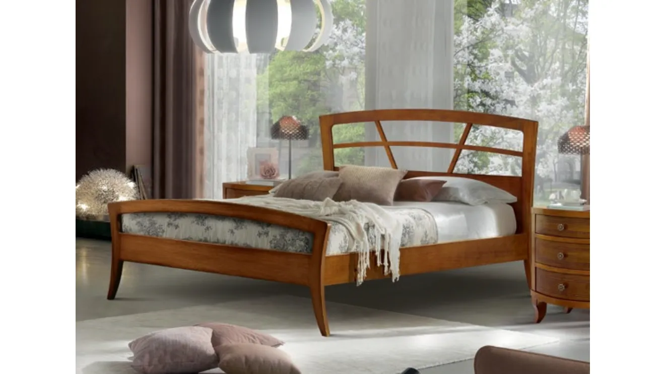 Letto Palladio FMG1059 in legno con testiera di Betamobili