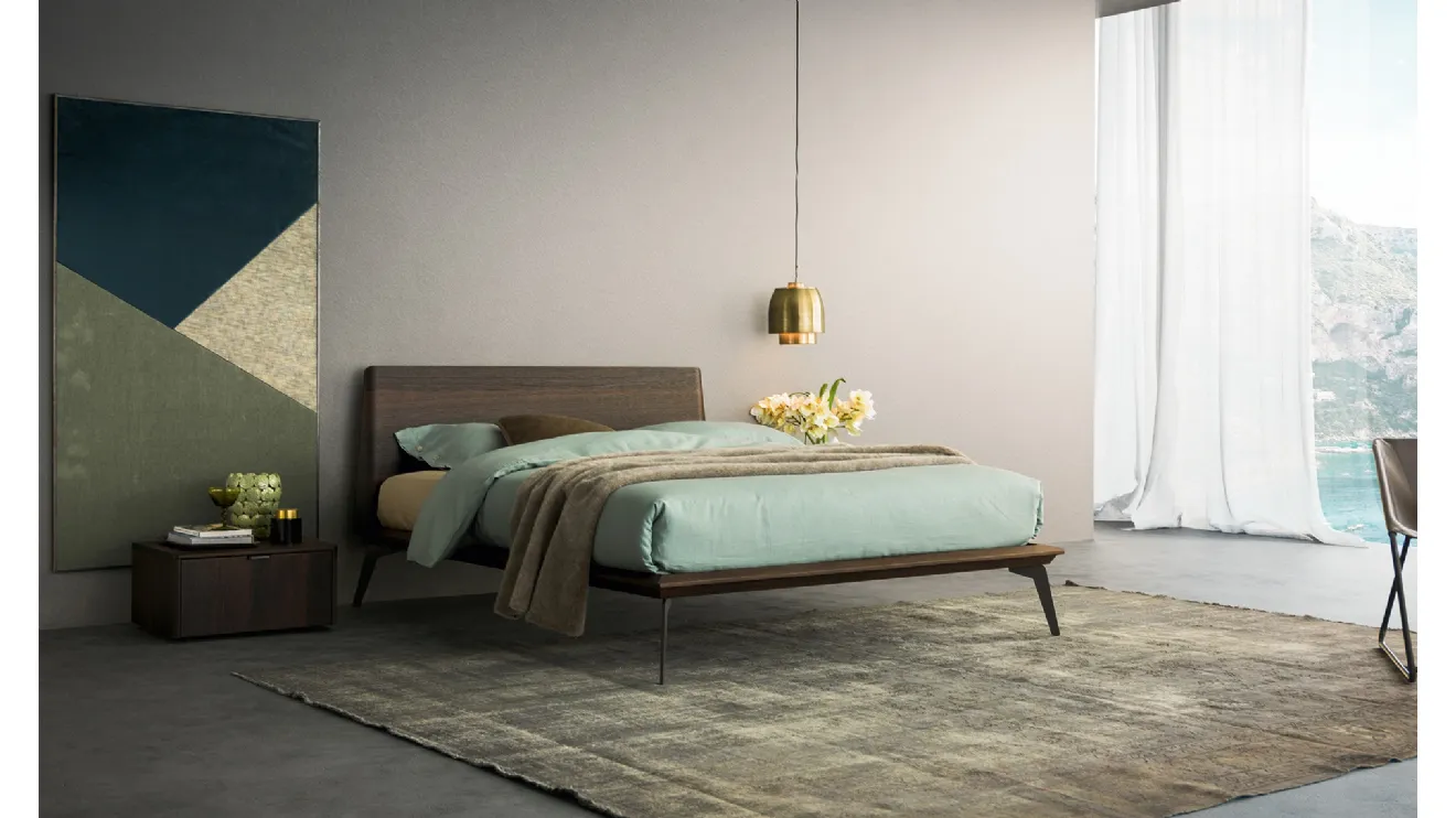 Letto di design in legno Xilo di Alf DaFrè