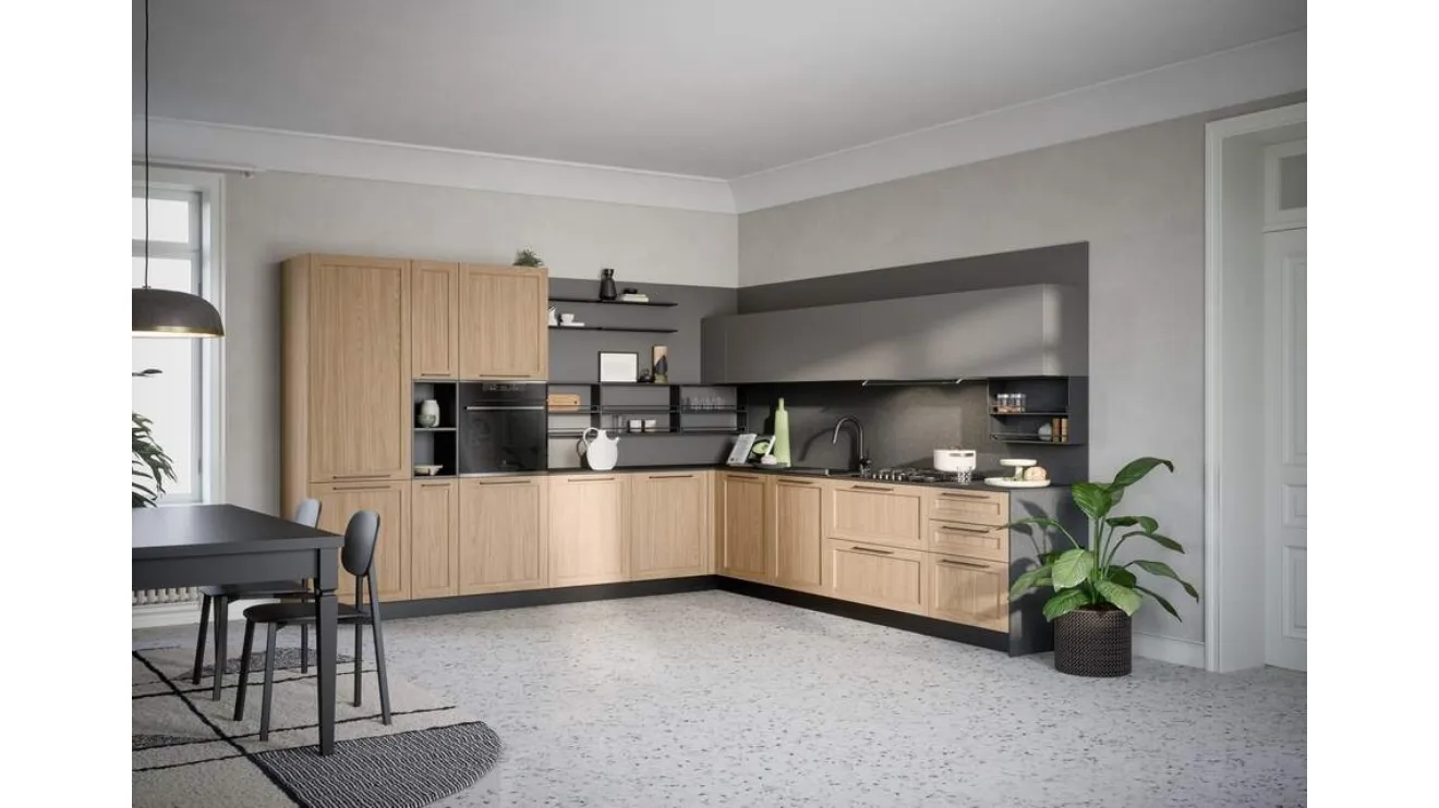 Cucina Moderna angolare Clio Composizione 01 di Prima Cucine