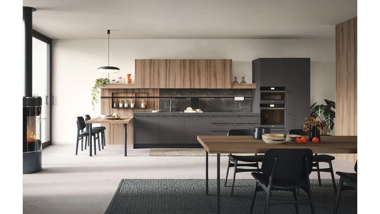 Cucina Moderna con penisola Colibrì Maniglia 04 di Forma Cucine