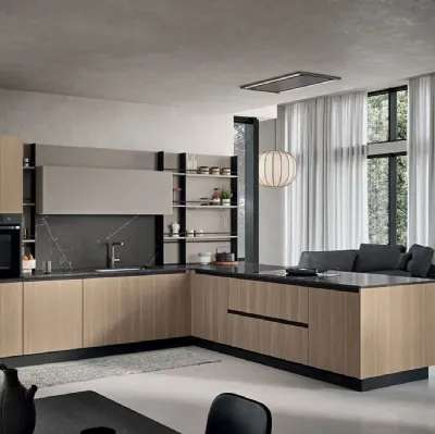 Cucina Moderna con penisola Colibrì Presa di Forma Cucine