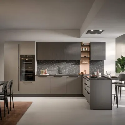 Cucina Moderna con penisola Domino Composizione 10 di Prima Cucine