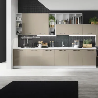 Cucina Moderna Korinna Tortora lucido di Evo Cucine