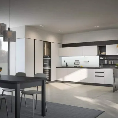 Cucina Moderna ad angolo con penisola Hera Composizione 02 di Prima Cucine