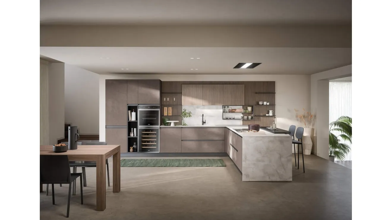 Cucina Moderna con penisola Hera Composizione 05 di Prima Cucine