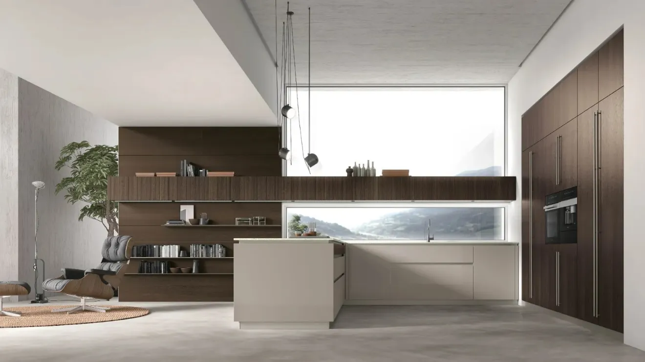 Cucina Moderna con penisola Natural di Stosa