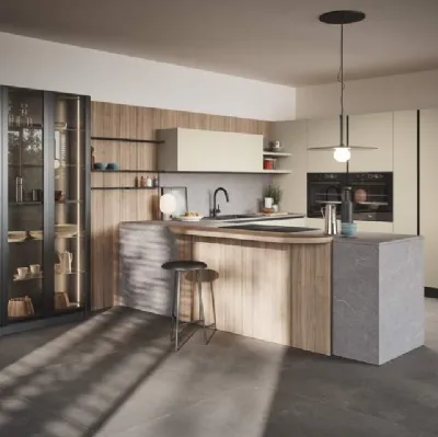 Cucina Moderna con penisola Domino Composizione 05 di Prima Cucine