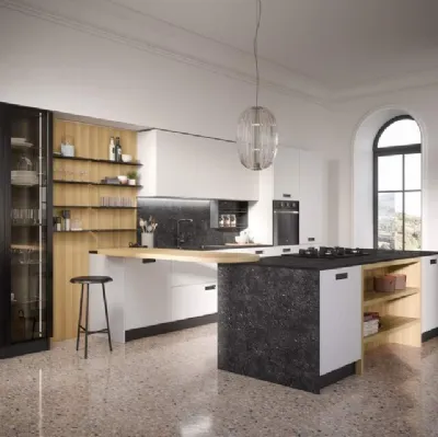 Cucina Moderna con penisola Domino Composizione 07 di Prima Cucine