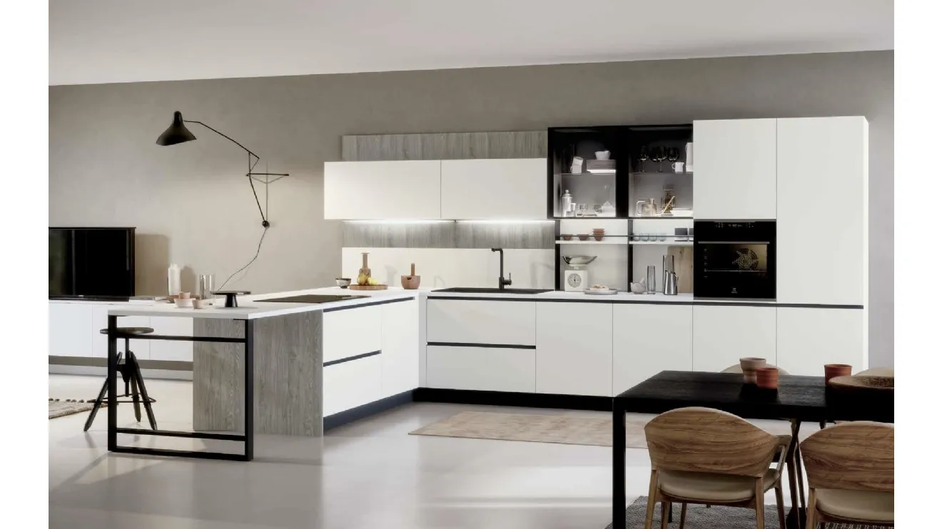 Cucina Moderna con penisola Trend Maniglia Home 04 di Forma Cucine