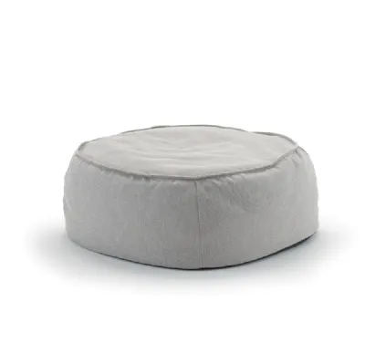 Pouf tavolino Bill in tessuto grigio di La Seggiola