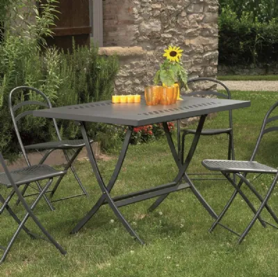 Tavolo da giardino Folding Table in acciaio zincato di La Seggiola